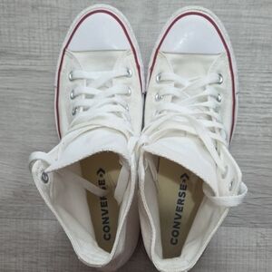 Converse White and Red High-Tops